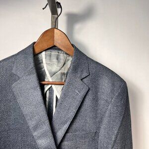 NWT WALTER MORTON HSM 41L  nail head Steel Blue 2 Btn 93%Wool 3%Cashmere USA